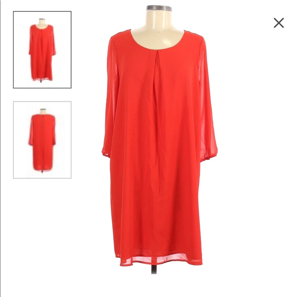 Pleione Casual Cocktail Red Shift Dress